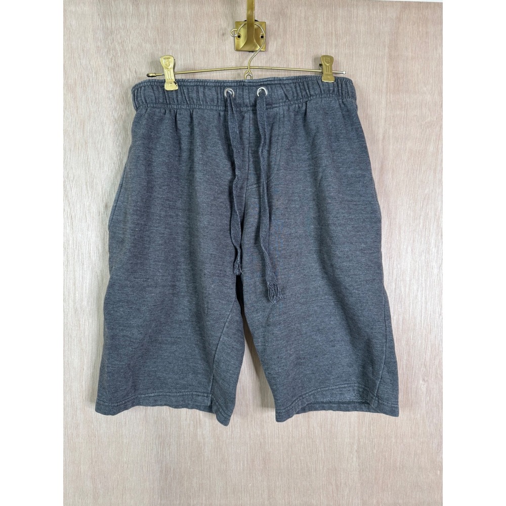 BoohooMAN Mens Sweat Shorts Charcoal Grey Marl Chunky Jersey Drawstring Size M